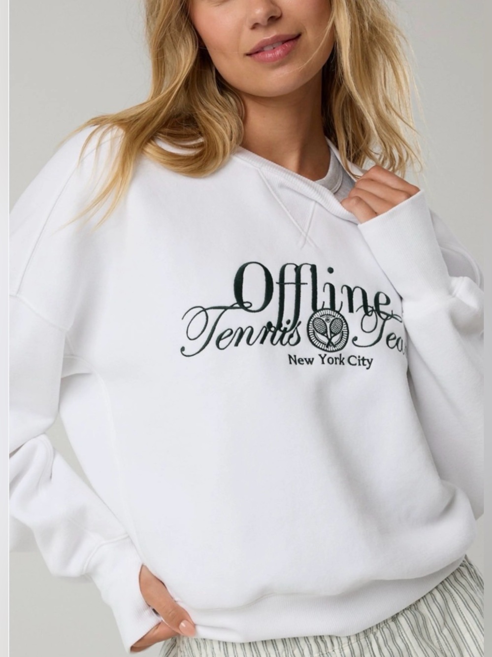 Offline by Aerie Cloud Fleece Sweatshirt White XXL NWT